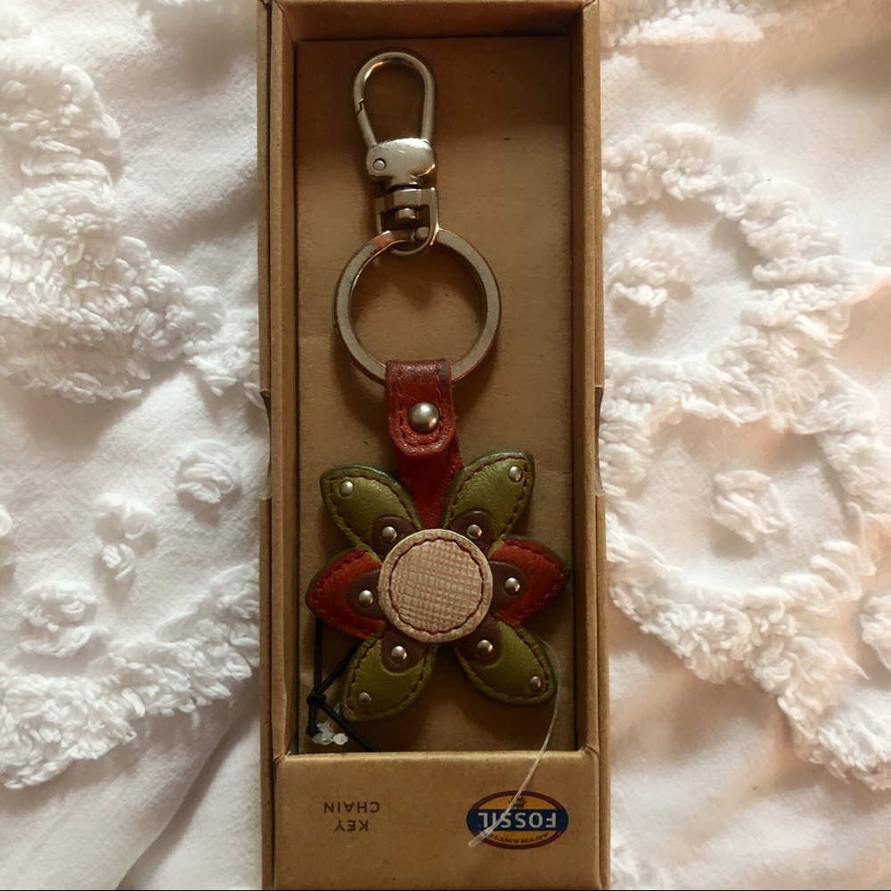 Fossil flower keychain